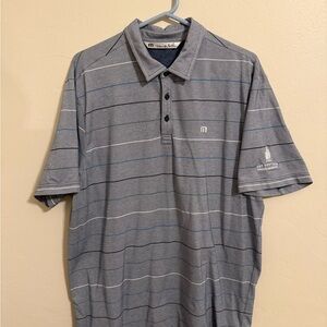 Men's Travis Mathew Gray Striped Polo